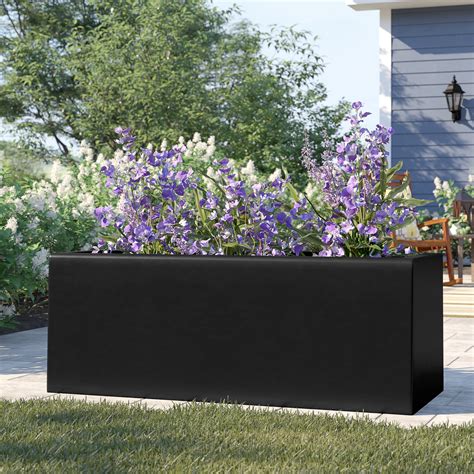 metal rectangle flower box|rectangular outdoor planters clearance.